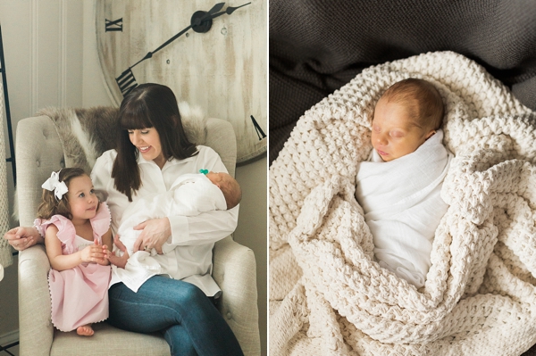 Newborn baby boy photography session including big sister.